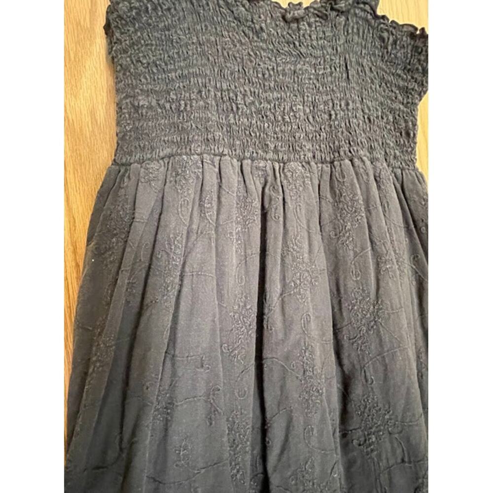 Sonoma Black Smocked Midi Dress Tank Strap Casual Summer Sundress Size M - Picture 2 of 4